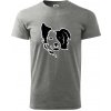 Border kólia obrys hlavy - Klasické pánske tričko vyššej gramáže - 2XL ( Tmavosivý melír ) Border kólia obrys hlavy - Klasické pánske tričko vyššej gramáže - 2XL ( Tmavosivý melír )