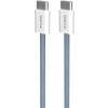 PURO Fabrik 2.0 opletený nabíjací a dátový 60W USB-C / USB-C pre iPhone / iPad / MacBook / AirPods - 1,5 m PUCCCFABK415MTLBLUE