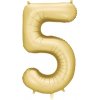Party Deco Balón Číslo 5 Zlatý 86 cm (Narodeninový fóliový balón číslo päť, s jemným saténovým efektom, vhodný na plnenie vzduchom aj héliom.) Party Deco Balón Číslo 5 Zlatý 86 cm (Narodeninový fóliový balón číslo päť, s jemným saténovým efektom, vhodný na plnenie vzduchom aj héliom.)