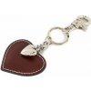 Prívesok na kľúče Kožená srdce hnedá Hnedá