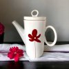 CEDR Biely čajník s červeným kvetom CEDR Biely čajník s červeným kvetom