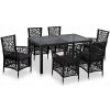 Záhradný nábytok ratanový set VidaXL čierny 7 ks Záhradný nábytok ratanový set VidaXL čierny 7 ks