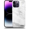 Picasee silikónový čierny obal pre Apple iPhone 14 Pro Max - White marble Picasee silikónový čierny obal pre Apple iPhone 14 Pro Max - White marble