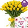 Žlté tulipány + Merci - od 20 do 100 kusov: 70 Žlté tulipány + Merci - od 20 do 100 kusov: 70
