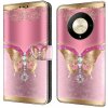 Peňaženkové 3D puzdro Shockproof na Honor Magic6 Lite - Zlatý motýľ Peňaženkové 3D puzdro Shockproof na Honor Magic6 Lite - Zlatý motýľ