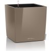 Kvetináč Cube premium v tvare kocky vrátane setu a vnútra Farba: taupe vysoký lesk, Dĺžka hrany: 40 Kvetináč Cube premium v tvare kocky vrátane setu a vnútra Farba: taupe vysoký lesk, Dĺžka hrany: 40