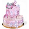 BabyTorta dvojposchodová plienková torta pre bábätko ružová SOVIČKA BabyTorta dvojposchodová plienková torta pre bábätko ružová SOVIČKA