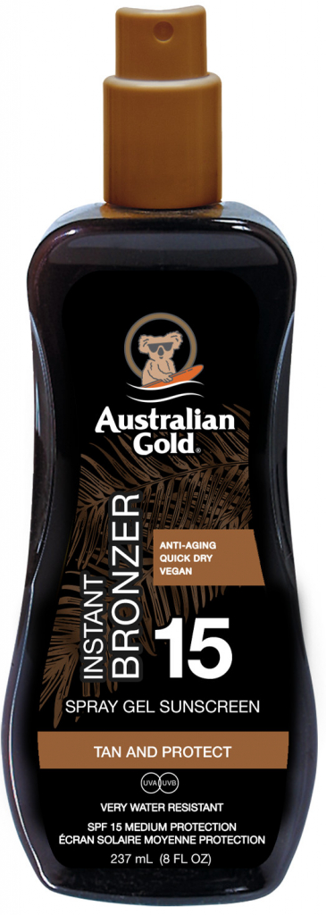 Australian Gold Sunscreen spray gél Bronzer SPF15 237 ml