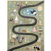 Dywany Łuszczów, Detský kusový koberec Fun Route Street animals green, 160x220, zelená, detská izba Dywany Łuszczów, Detský kusový koberec Fun Route Street animals green, 160x220, zelená, detská izba