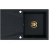 Sink Quality Obsidian, kuchynský granitový drez 790x500x210 mm + zlatý sifón, čierna škvrnitá-Brocade, SKQ-OBS.B.1KDO.XG Sink Quality Obsidian, kuchynský granitový drez 790x500x210 mm + zlatý sifón, čierna škvrnitá-Brocade, SKQ-OBS.B.1KDO.XG