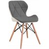 JAKS Stolička eko koža bielo tmavo šedá škandinávsky štýl JAKS Stolička eko koža bielo tmavo šedá škandinávsky štýl