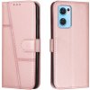 Peňaženkové kožené puzdro Stitching Calf na Oppo Reno 7 5G - Ružová Peňaženkové kožené puzdro Stitching Calf na Oppo Reno 7 5G - Ružová