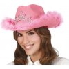Dámsky kovbojský klobúk ružový brošňa+perie Dámsky kovbojský klobúk ružový brošňa+perie