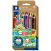 STAEDTLER Noris junior jumbo 3 v 1, dvojfarebné, 6 ks + strúhadlo STAEDTLER Noris junior jumbo 3 v 1, dvojfarebné, 6 ks + strúhadlo