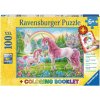 RAVENSBURGER Puzzle Magičtí jednorožci XXL 100 dílků + omalovánky RAVENSBURGER Puzzle Magičtí jednorožci XXL 100 dílků + omalovánky