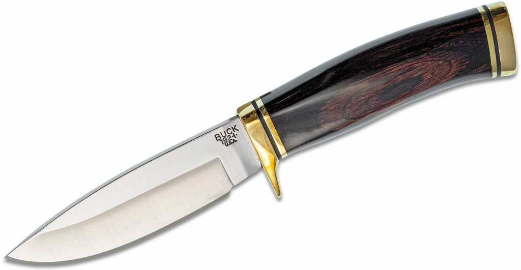 BUCK Vanguard Fixed Blade, Heritage Walnut Handles, Leather Sheath - BU192
