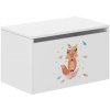 WOODEN TOYS Drevený box na hračky biely Líška WOODEN TOYS Drevený box na hračky biely Líška