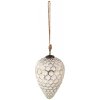 Clayre & Eef Biela antik sklenená šiška Hexagon white XL - Ø 13*20 cm - Clayre & Eef Clayre & Eef Biela antik sklenená šiška Hexagon white XL - Ø 13*20 cm - Clayre & Eef
