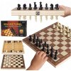 Šach a dáma drevené magnetické klasické triktrak 24x24 cm Šach a dáma drevené magnetické klasické triktrak 24x24 cm