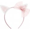 Party čelenka mačacie ušká bielo ružová