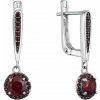 Strieborné náušnice luxusné s pravými minerálnymi kameňmi červené 11494.3 garnet Strieborné náušnice luxusné s pravými minerálnymi kameňmi červené 11494.3 garnet