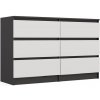 TOP E-SHOP Komoda MALWA M6 120 - antracit + biela TOP E-SHOP Komoda MALWA M6 120 - antracit + biela