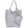 Kožené kabelka shopper bag Genuine Leather svetlo šedá 801 Kožené kabelka shopper bag Genuine Leather svetlo šedá 801