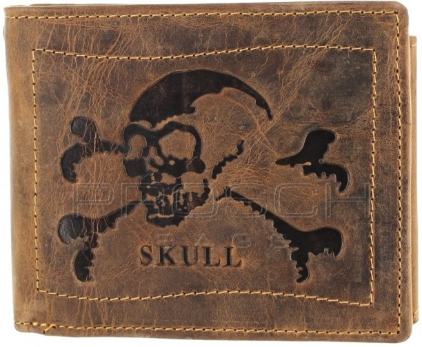 Greenburry kožená peňaženka 1796 Skull 25 hnědá