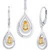 Luxusní stříbrný set šperků s pravým Citrínem a Brilliance Zirconia - náušnice a přívěsek FWS10130CI Luxusní stříbrný set šperků s pravým Citrínem a Brilliance Zirconia - náušnice a přívěsek FWS10130CI