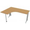 Pracovný stôl Flex, ergo, pravý, 160x75,5x120 (60x60) cm, buk/kov Hobis Pracovný stôl Flex, ergo, pravý, 160x75,5x120 (60x60) cm, buk/kov Hobis