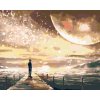 ZUTY Maľovanie podľa čísel MESAČNÝ SVIT NAD MÓLOM Rámovanie bez rámu a bez vypnutia plátna Rozmer 80 x 100 cm