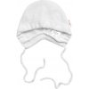 Baby Nellys pletená čiapočka na zaväzovanie bonetka Boy biela