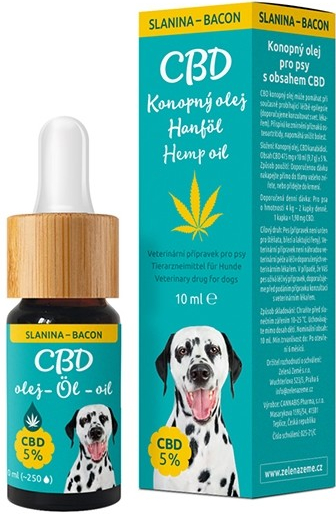 Zelená Země CBD olej s príchuťou slaniny 5 % 10 ml