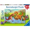 RAVENSBURGER Puzzle Hraví dinosaury 2x24 dielikov RAVENSBURGER Puzzle Hraví dinosaury 2x24 dielikov