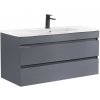 Cube 100 spodný kúpeľňový nábytok s keramickým umývadlom 2 zásuvky antracitovo sivá Cube 100 spodný kúpeľňový nábytok s keramickým umývadlom 2 zásuvky antracitovo sivá
