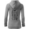 Queens are born in 1976 - Mikina dámska trendy zipper s kapucňou - L ( Tmavosivý melír ) Queens are born in 1976 - Mikina dámska trendy zipper s kapucňou - L ( Tmavosivý melír )