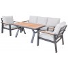 Rojaplast Rotterdam Sivá hliníková záhradná lounge súprava pre 5 osôb Rojaplast Rotterdam Sivá hliníková záhradná lounge súprava pre 5 osôb