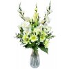 Viazaná kytica Exclusive ruže, gladioly, margarétky a doplnky 68cm umelá Viazaná kytica Exclusive ruže, gladioly, margarétky a doplnky 68cm umelá