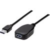 Manhattan 150712 USB, USB 3.2 Gen1 (USB 3.0 / USB 3.1 Gen1) USB-A zástrčka, USB-A zásuvka, 5m, černý