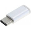 Adaptér Micro-USB 2.0 na USB-C konektor strieborný Adaptér Micro-USB 2.0 na USB-C konektor strieborný