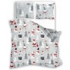 Faro vianočné bavlnené posteľné obliečky Santa a snehuliaci 140x200 70x90