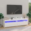 TV skrinky 2 ks s LED svetlami lesklé biele 75x35x40 cm TV skrinky 2 ks s LED svetlami lesklé biele 75x35x40 cm