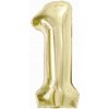 Balón GoDan číslica 1 béžový metalický 36 palcov