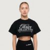 GymBeam Dámske cropped tričko Thrive Black