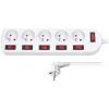 Solight prodlužovací přívod, 5 zásuvek, bílý, 6x vypínač, 2m PP143 Solight prodlužovací přívod, 5 zásuvek, bílý, 6x vypínač, 2m PP143