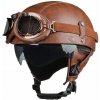 Retro helma na motorku s okuliarmi hnedá Veľkosť: M Retro helma na motorku s okuliarmi hnedá Veľkosť: M