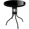Textilomanie Okrúhly záhradný stôl so sklenenou doskou ISLAND BLACK 60 cm, čierny Textilomanie Okrúhly záhradný stôl so sklenenou doskou ISLAND BLACK 60 cm, čierny