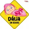 Samolepka na auto - s reflexným textom - postavička DÁLIA Samolepka na auto - s reflexným textom - postavička DÁLIA