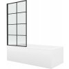 Mexen Cubik obdĺžniková vaňa 170 x 70 cm s obkladom a 1-krídlovou zástenou 70 cm, čierny vzor - 550317070X9307017077 Mexen Cubik obdĺžniková vaňa 170 x 70 cm s obkladom a 1-krídlovou zástenou 70 cm, čierny vzor - 550317070X9307017077