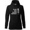 Stolný tenis - eat sleep - Mikina dámská Cape s kapucí - L ( Čierna ) Stolný tenis - eat sleep - Mikina dámská Cape s kapucí - L ( Čierna )
